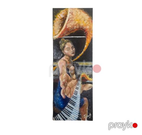 Rəsm Musiqini tut, kətan, yağlı, 170x60 sm — Bakı