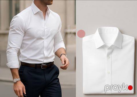 Kişilər üçün uzunqol köynək Paşatürk ML_2447, ağ, pambıq, ölçü XXL — Bakı