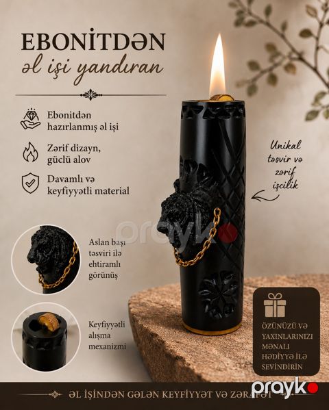 Qazla işləyən alışqan, ebonit, qara, 10 ml — Bakı