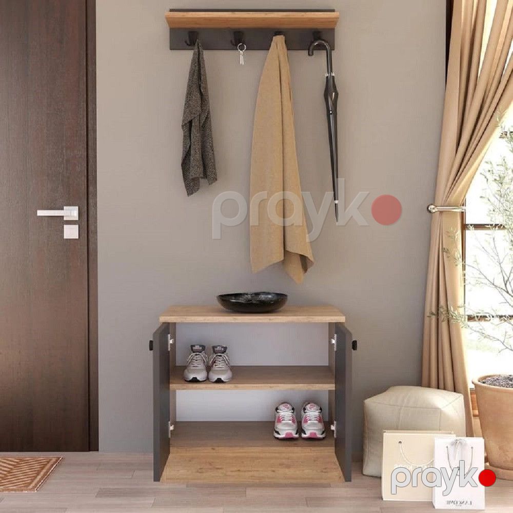 Komod 13900531, LDSP/laminat, antrasit, 55x38x60 sm — Mallar, Bakı (2)