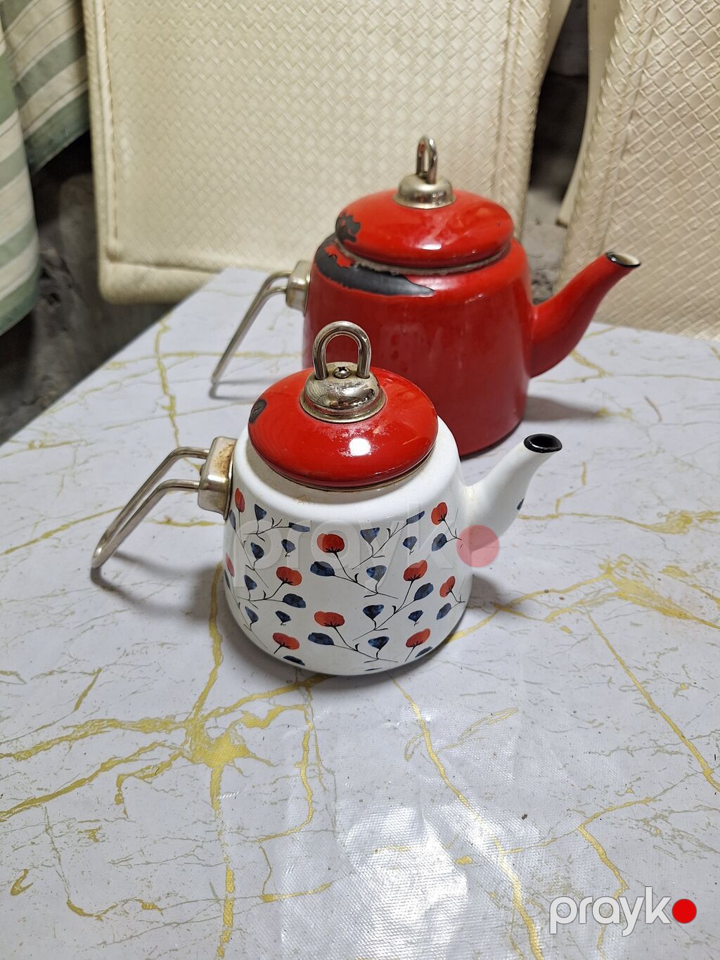 İşlənmiş, rəng - Qırmızı, Çaydan, 1,5 bucket volume l, Azərbaycan — Çaynikler və qəhvə qabları, Gəncə (2)