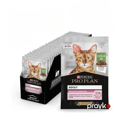 Nəm yem Purina Pro Plan yetkin pişiklər üçün, quzu əti ilə sousda, 85 q — Bakı