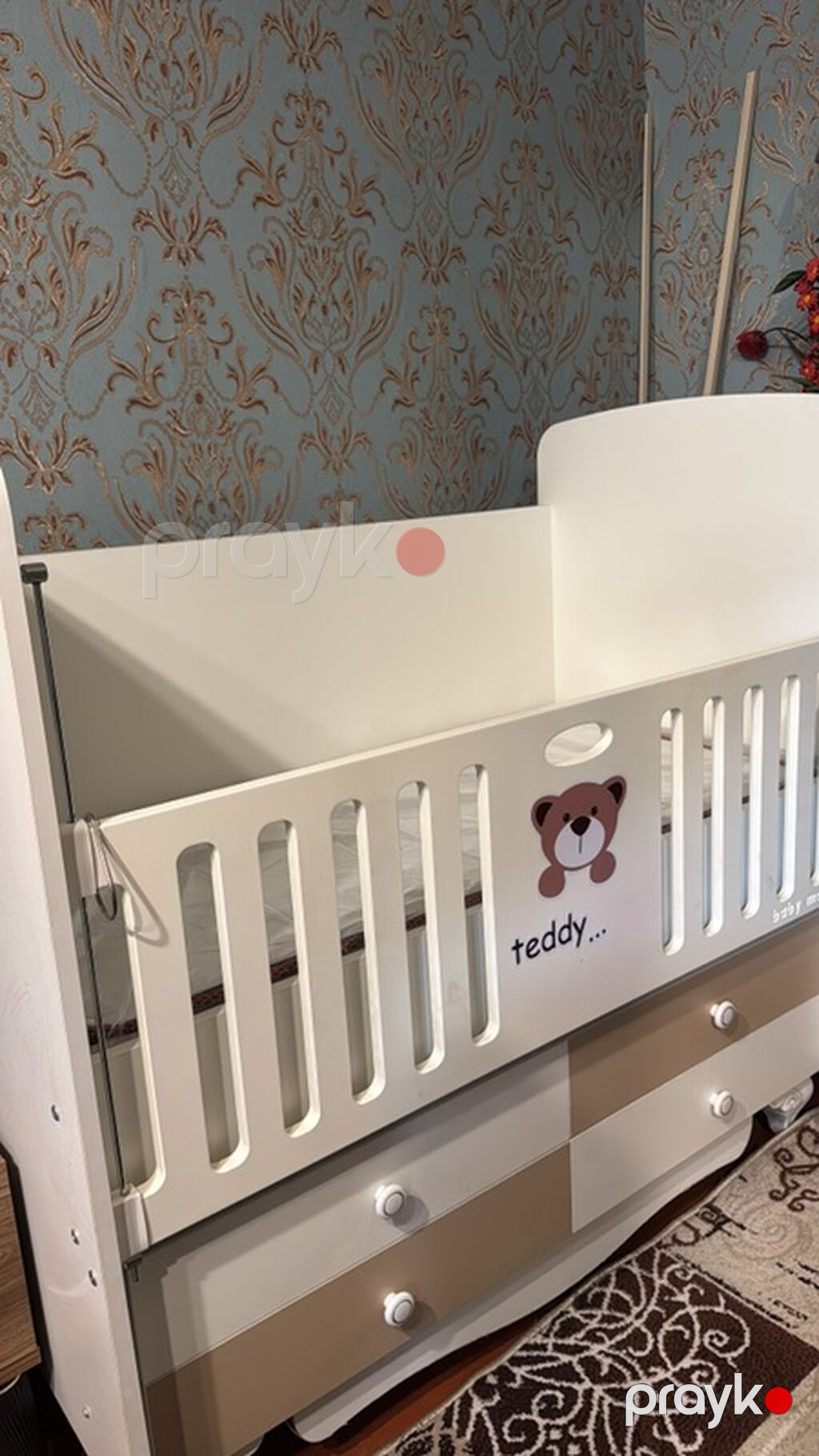 Uşaq beşiyi – Baby Mood “Teddy” modeli - Rəng: krem/ağ və bej tonları — Bəşikləri, Bakı (5)