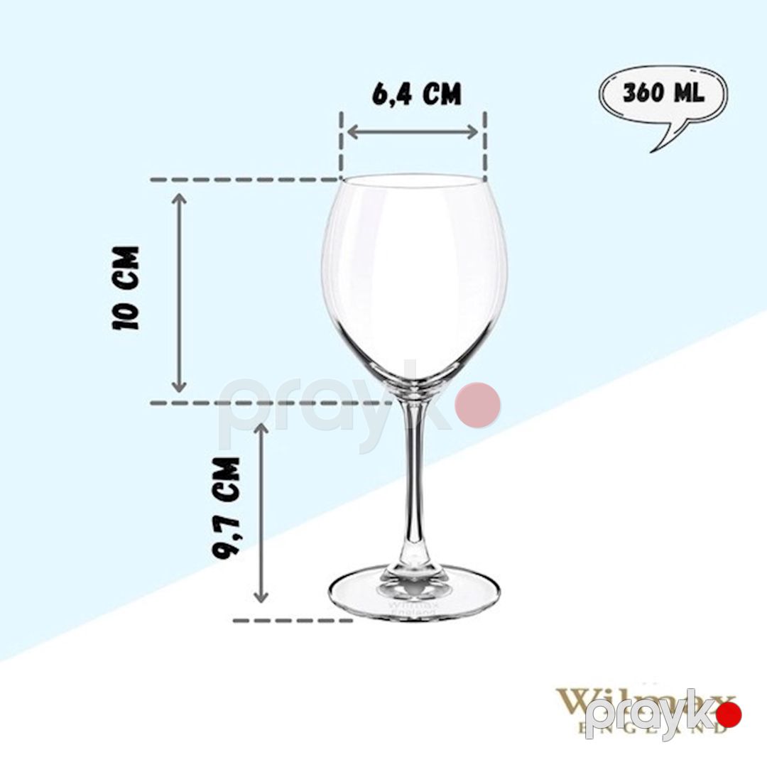 Şərab üçün badə dəsti Wilmax 888009/6A Undina, büllur, 360 ml, 6 əd — Mallar, Bakı (3)