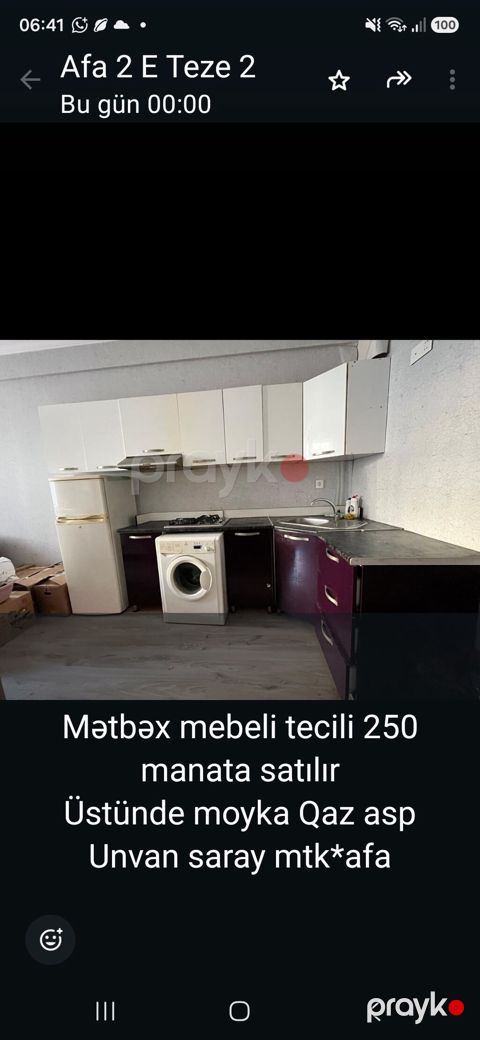 Mətbəx mebeli dəsti Tərkibi: - Üst şkaflar: ağ rəngdə, bir neçə — Sumqayıt