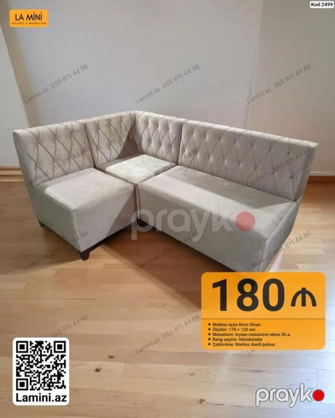 Künc divan, Mətbəx üçün, Parça, Açılan — Bakı