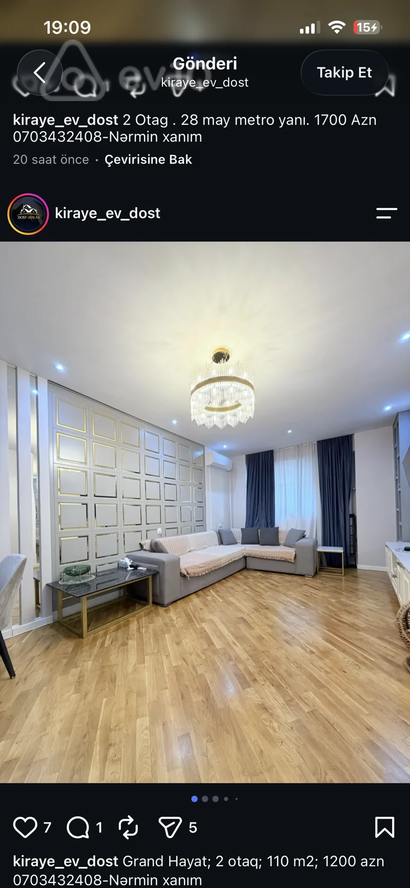 2 otaqlı mənzil, 110 m², Tblisi pr — kirayə — Mənzil, Bakı (5)