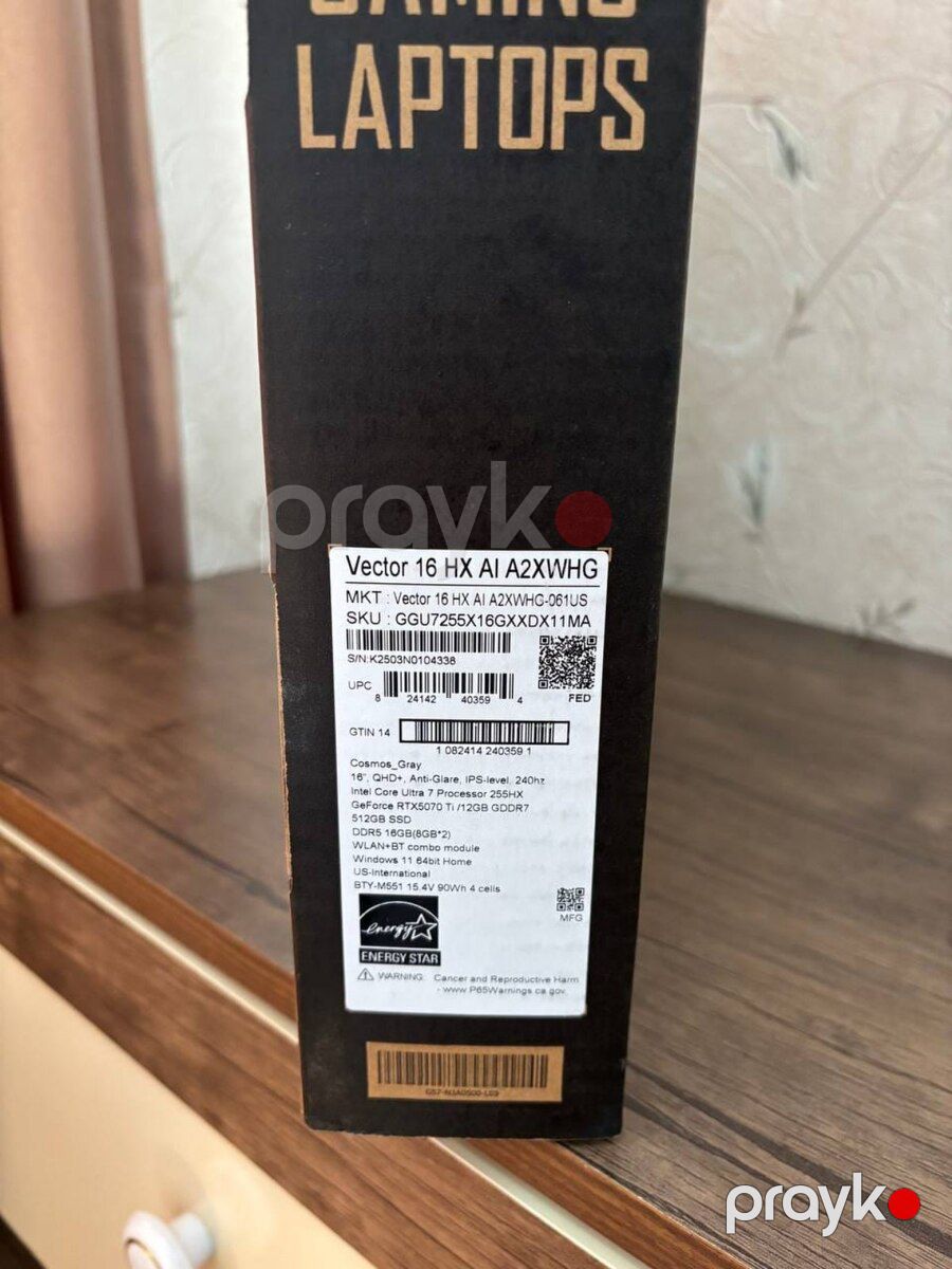 Noutbuk MSI Vector Gaming RTX 5070ti — Noutbuklar, Bakı (10)