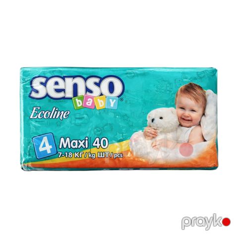 Uşaq bezləri Senso Baby Ecoline, ölçü 4 Maxi, 7-18 kq, 40 əd — Bakı