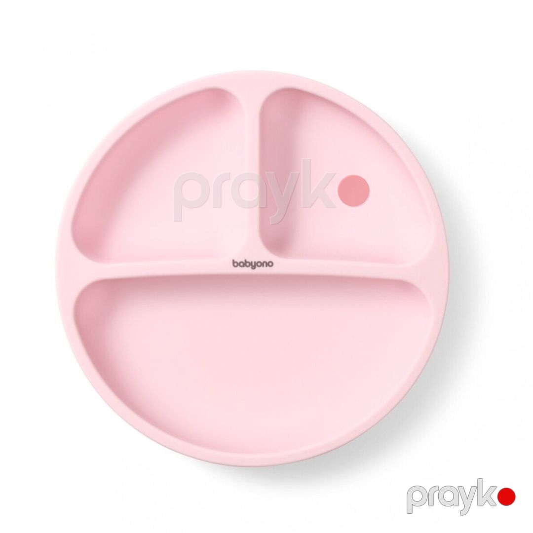 Uşaq boşqabı Babyono 1482/02, 19.5x19.5x3 sm, yapışqan ilə, çəhrayı — Mallar, Bakı (3)