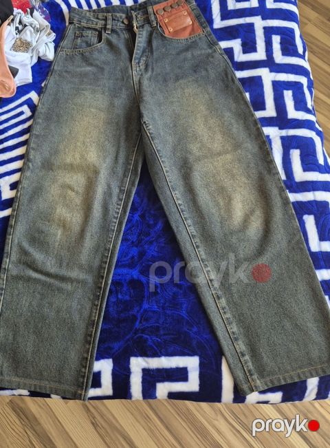 Geniş kəsimli kişi cins şalvarı - Material: qalın denim (100% pambıq — Xırdalan