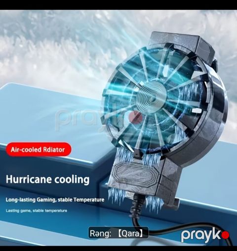 Smartfon üçün hava ilə soyudulan radiator (qara rəng) - Hurricane — Pirəkəşkül