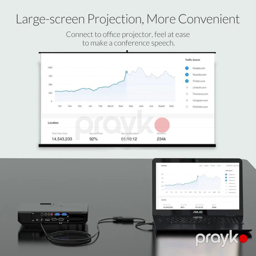 Conventer "Orıco-xd-mdfv-bk Mini DisplayPort to VGA 1920*1080@60Hz" — Periferik cihazlar, Bakı (3)