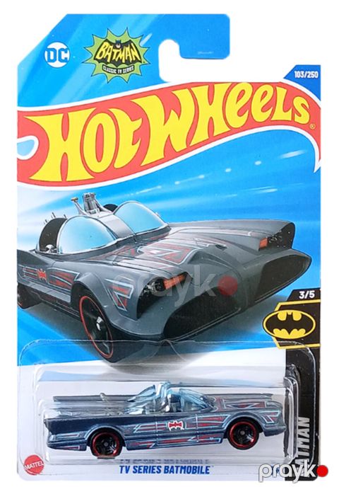 Maşın Hot Wheels Batman 1966 TV Series Batmobile 73966172, metal, göy/qırmızı