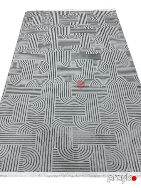 Xalça N17, ipək/pambıq, boz, 80x150 sm — Bakı