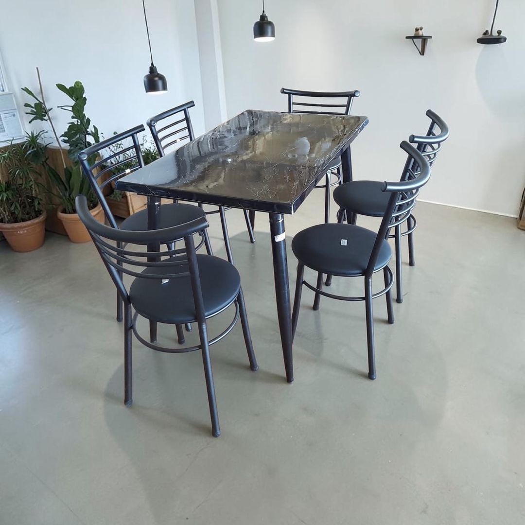 Masa və stul dəsti 4734, qara, 7 parça — Mallar, Bakı (2)