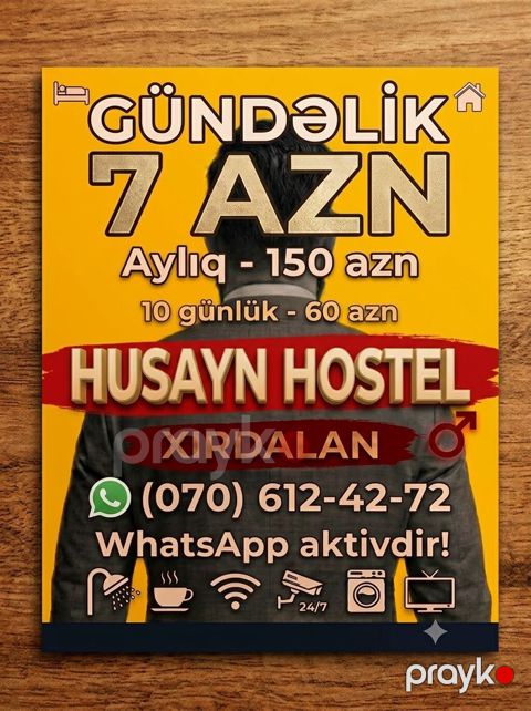 Husayn Hostel – Xırdalan - Gündəlik: 7 AZN - 10 günlük: 60 AZN — Xırdalan