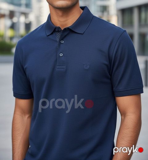 Kişilər üçün polo Konko ML_3044, göy, pambıq, ölçü L — Bakı
