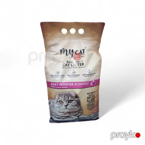 Pişiklər üçün qum MyCat Bentonite Cat Litter pudra ətirli 5 l — Bakı