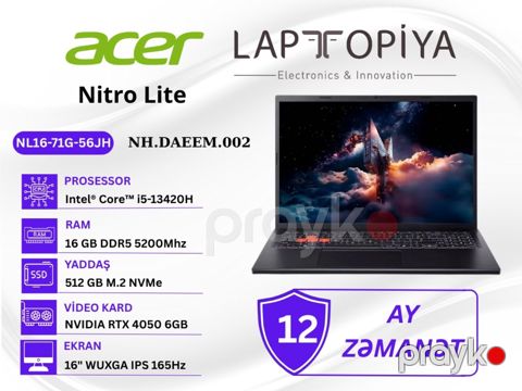Acer Nitro Lite NL16-71G-56JH NH.DAEEM.002 — Bakı