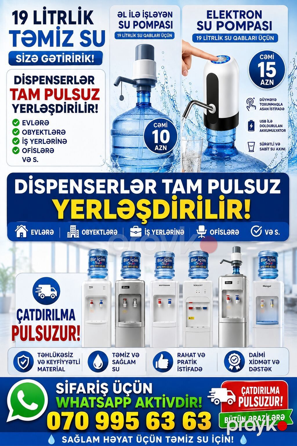 19 litrlik “Bir İçim Su” – evlərə, ofislərə və obyektlərə təmiz — Qida məhsulları, Masazır (2)