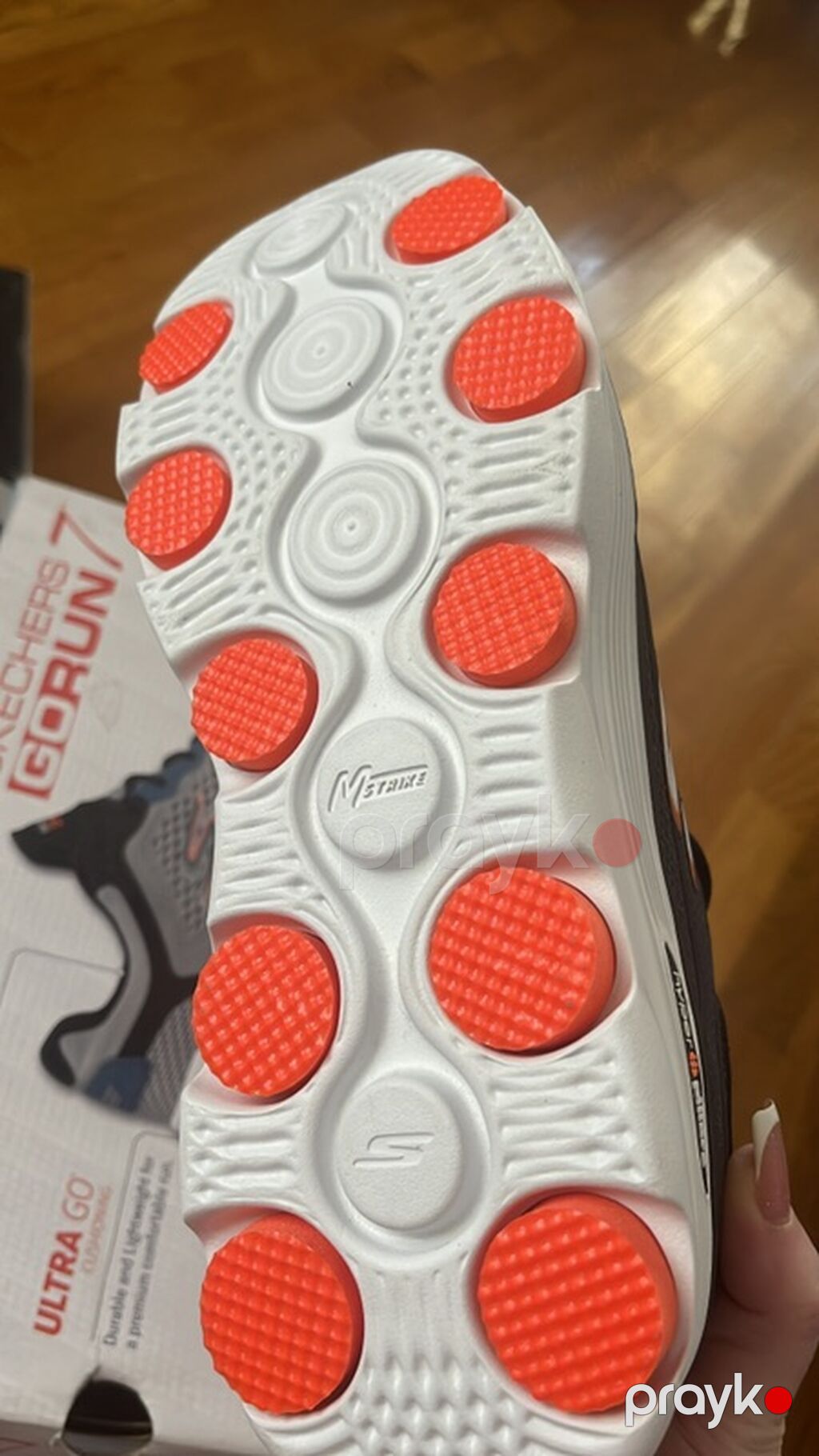 Skechers GOrun 7 kişi qaçış krosovkası - Rəng: qara/boz, narıncı — Krossovkalar, Bakı (4)