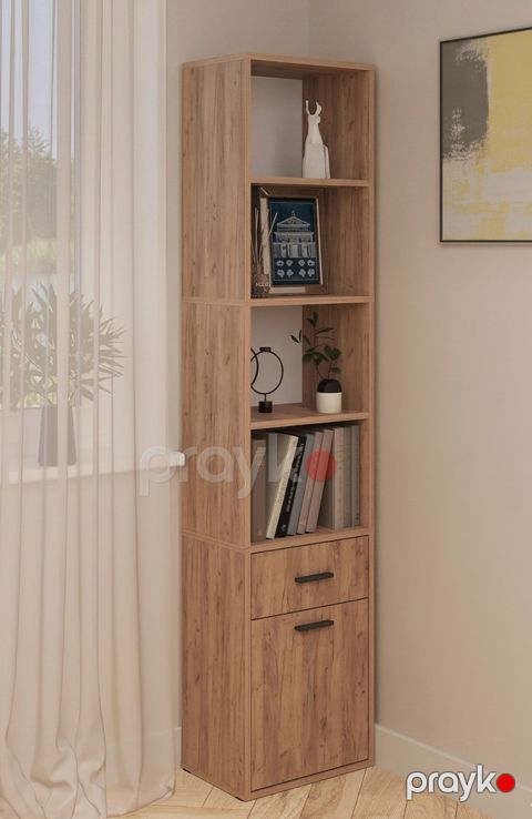 Kitablar üçün şkaf MB2, laminat, açıq qəhvəyi, 180x40x29 sm — Bakı