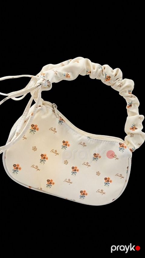 Küçük çiyin/handbag – krem rəngdə, çiçək naxışlı - Model: aypara — Bakı