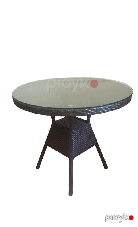 Bağ masası Zili Rattan Kolizey, qəhvəyi, 90x72 sm — Bakı
