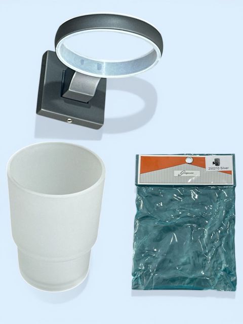 Diş fırçası üçün stəkan, metal, boz — Bakı