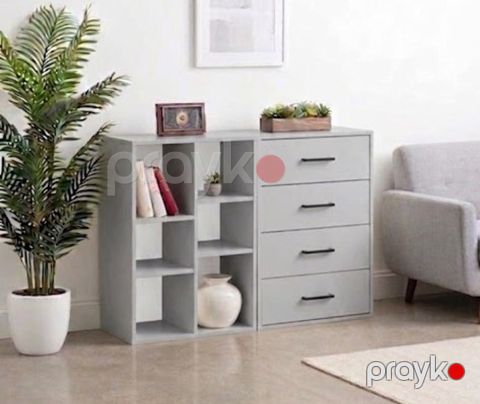 Komod MB 36, laminat, boz, 120x80x40 sm — Bakı