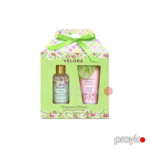 Bədən üçün kosmetika dəsti Velora Fragnance Flower (bədən spreyi 60 ml + bədən üçün losyon 60 ml) — Bakı