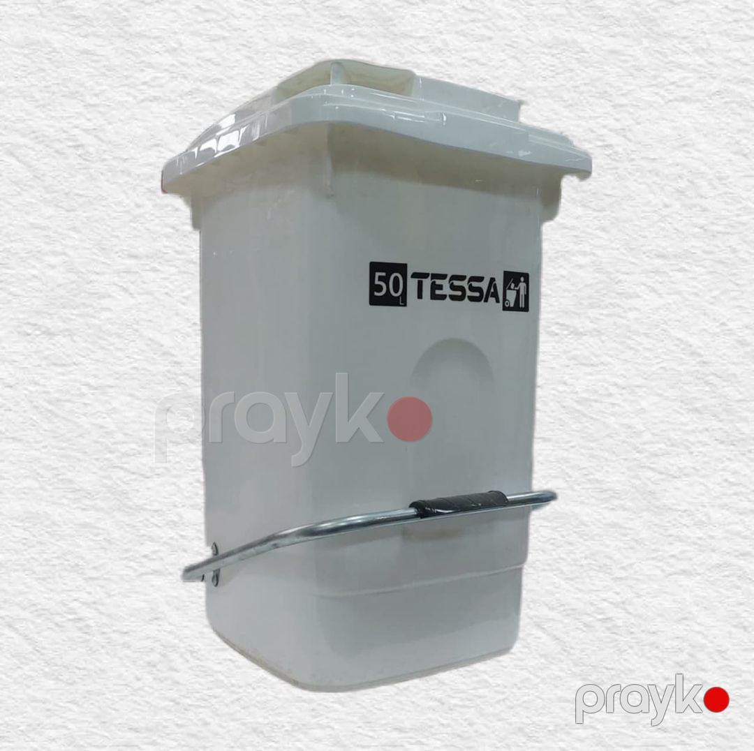 Zibil qabı Tessa, pedallı, ağ 50 l — Mallar, Bakı (2)