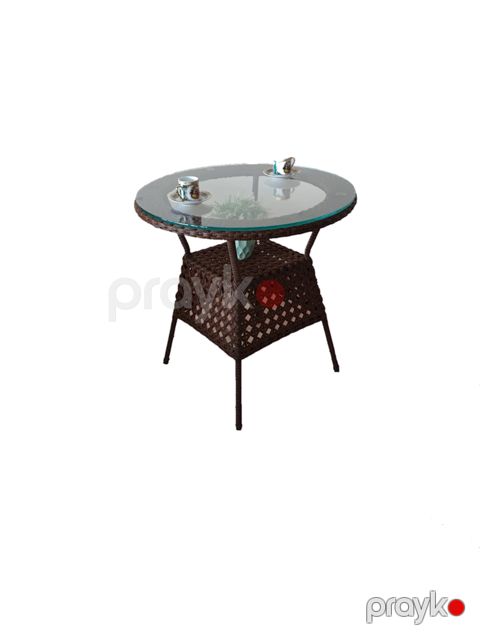 Bağ üçün masa Zili Rattan, qəhvəyi; diametr: 60 sm, hündürlüyü: 60 sm — Bakı