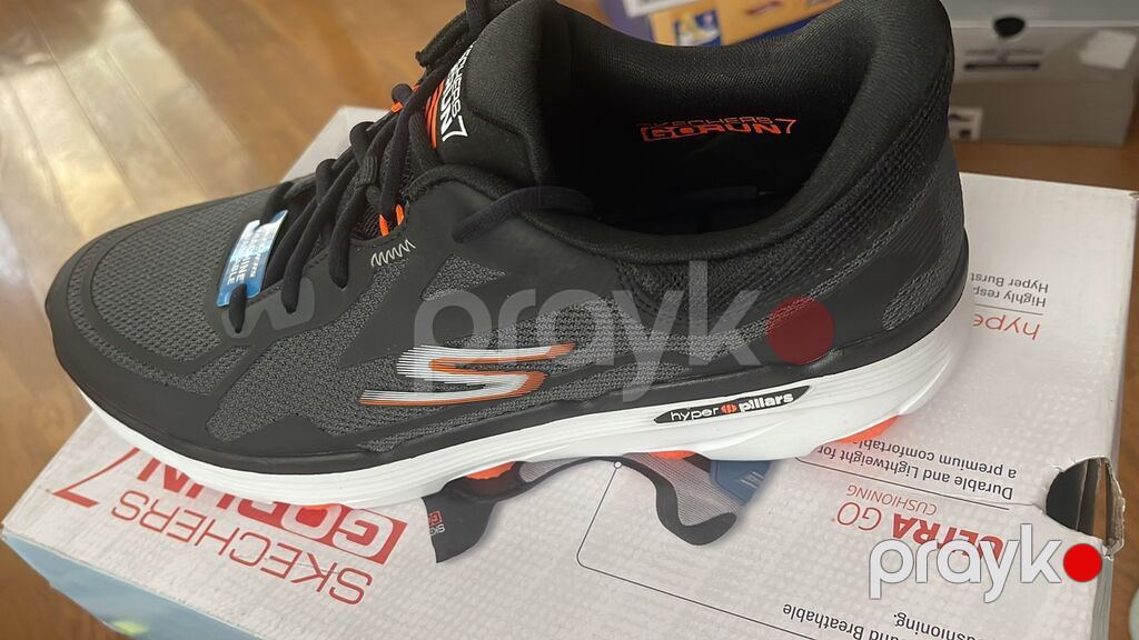 Skechers GOrun 7 kişi qaçış krosovkası - Rəng: qara/boz, narıncı — Krossovkalar, Bakı (3)