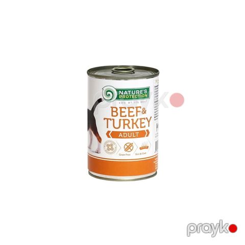 Konserv yem Nature's Protection Adult mal və hinduşka əti ilə 400 q — Bakı