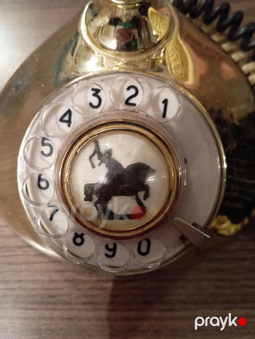 Orginal Retro diskli masa Telefonu - Korpus: parlaq qızılı rəngli — Kabel və radio telefonları, Bakı (4)