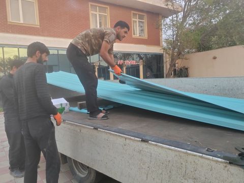 Mavi rəngli dam örtüyü – profil metal panellər - Material: profil — Bakı