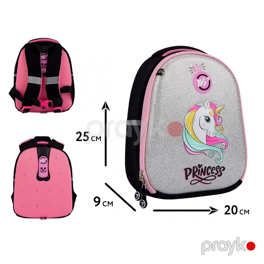 Məktəbəqədər bel çantası Yes K-33 Unicorn Princess, EVA/polyester, 25x20x9 sm, rəngbərəng — Mallar, Bakı (3)