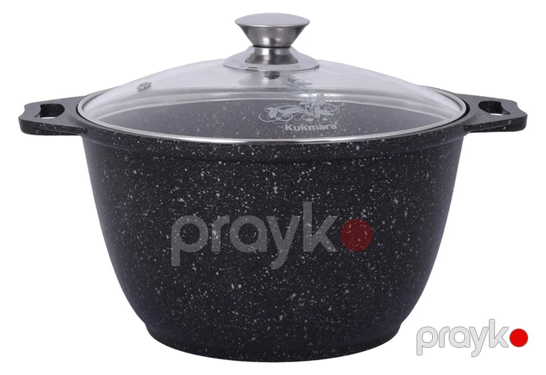 Qazan Kukmara Мраморная kmt32a, qapaq ilə, alüminium, qara, 24 sm, 3 l — Mallar, Bakı