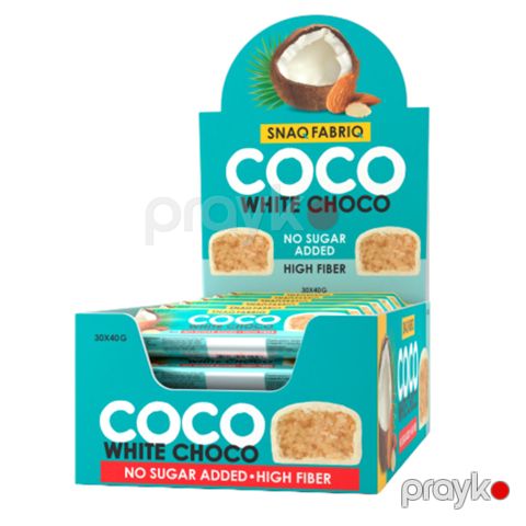 Şəkərsiz proteinli baton Snaq Fabriq Coco White, 40 q x 30 əd — Bakı