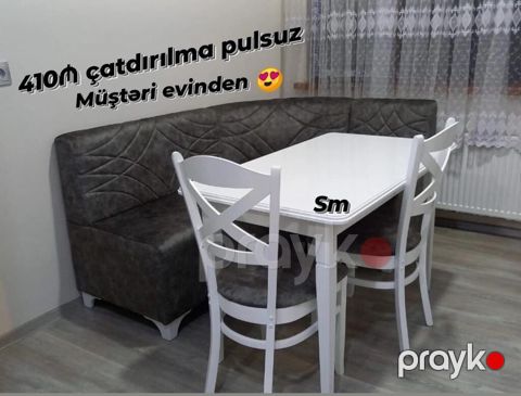 Mətbəx künc dəsti Komplekt: - Künc divan – yumşaq, rahat oturacaq — Bakı