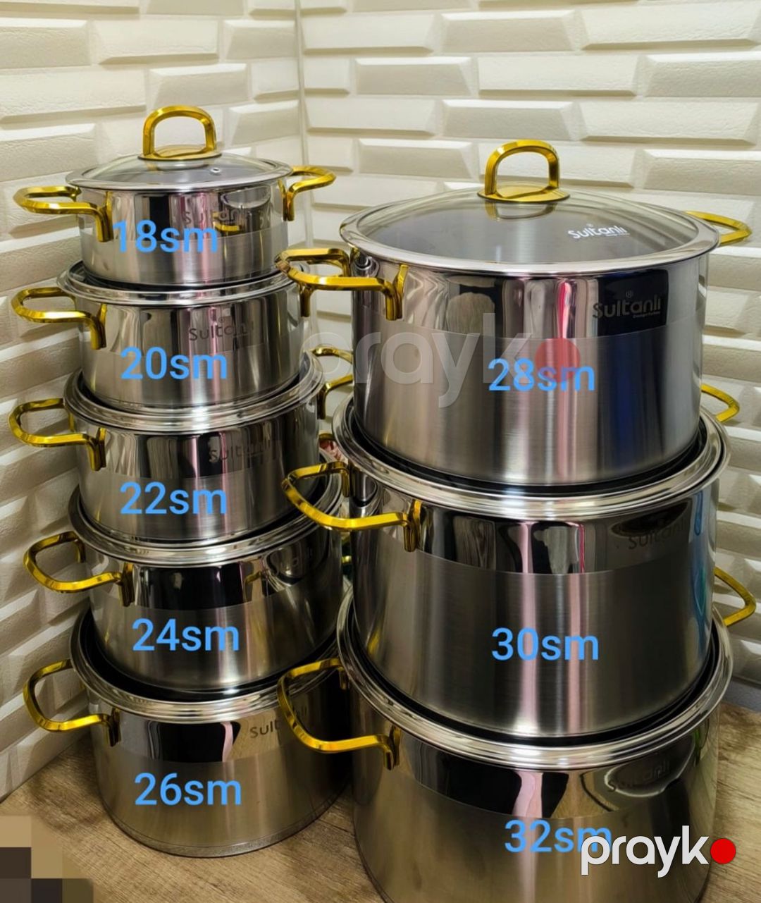 Qazan Sultanlı, paslanmayan polad, yapışmayan, 32 sm, 15 l — Mallar, Bakı (3)