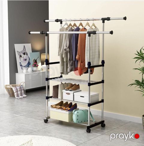 Çox funksiyalı Asılqan paslanmayan material MH-5611, 145x42x 80 sm, gümüşü — Bakı