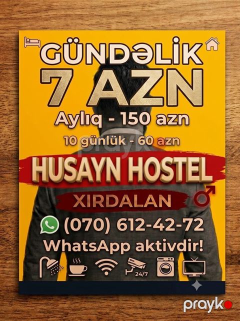 Husayn Hostel – Xırdalan - Gündəlik: 7 AZN - 10 günlük: 60 AZN — Xırdalan