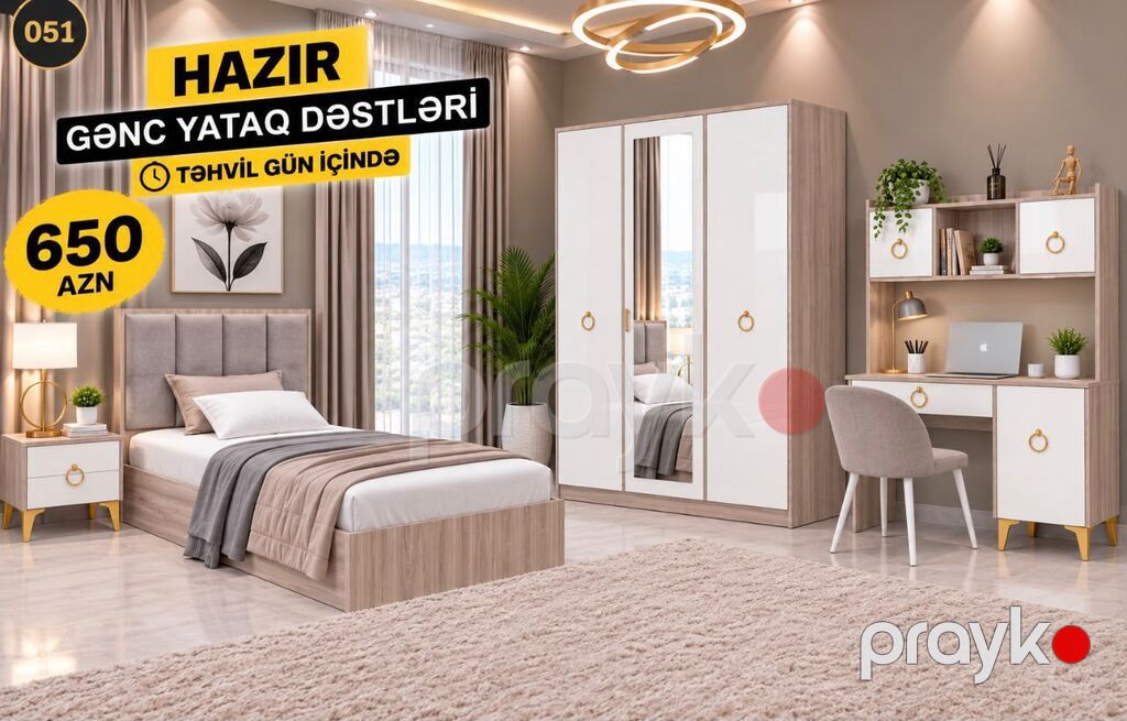 Hazır Gənc Yataq Dəstləri – 650 AZN Komplektin tərkibi: - Tək — Uşaq mebeli dəstləri, Digah (5)