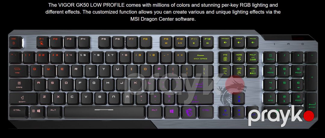 Gaming Keyboard MSI Vıgor GK50 Low Profile Mechanical, RGB — Periferik cihazlar, Bakı (4)