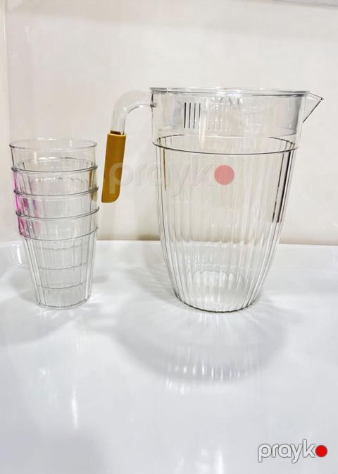 Dəst qrafin + 4 stəkan 347, akril, şəffaf, 1500 ml — Bakı