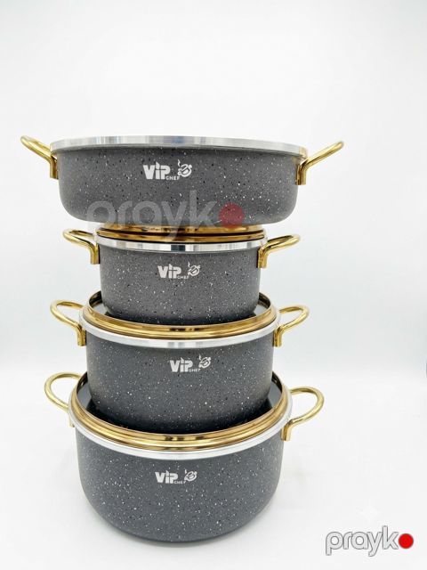 Qazan dəsti Vip Chef, qranit, 20/24/28 sm — Bakı