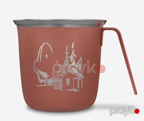Kempinq fincanı Decathlon Quechua 500, paslanmaz polad, 0.3 l, qırmızı — Bakı